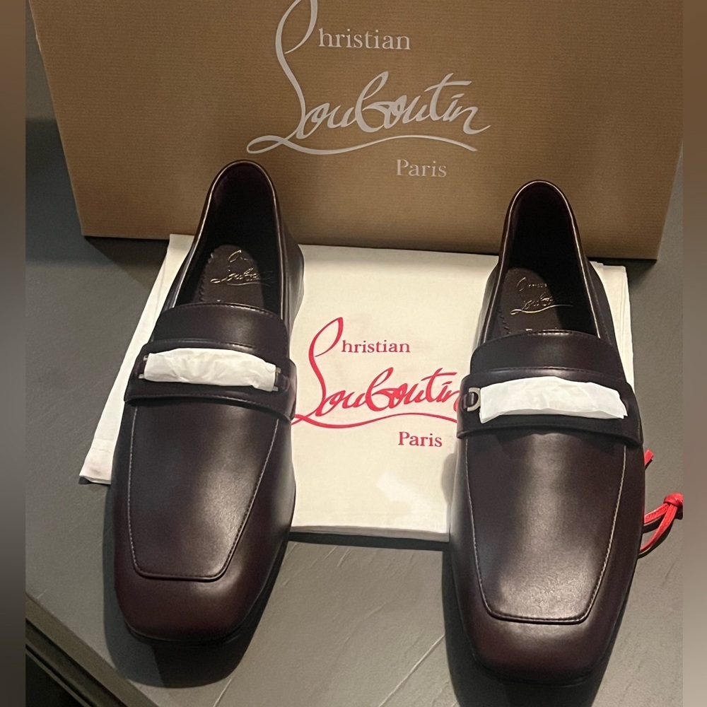 Christian Louboutin Leather Chain Red Sole Loafers (Brand New)​